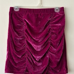 Elegant Velvet Skirt in Rich Pink